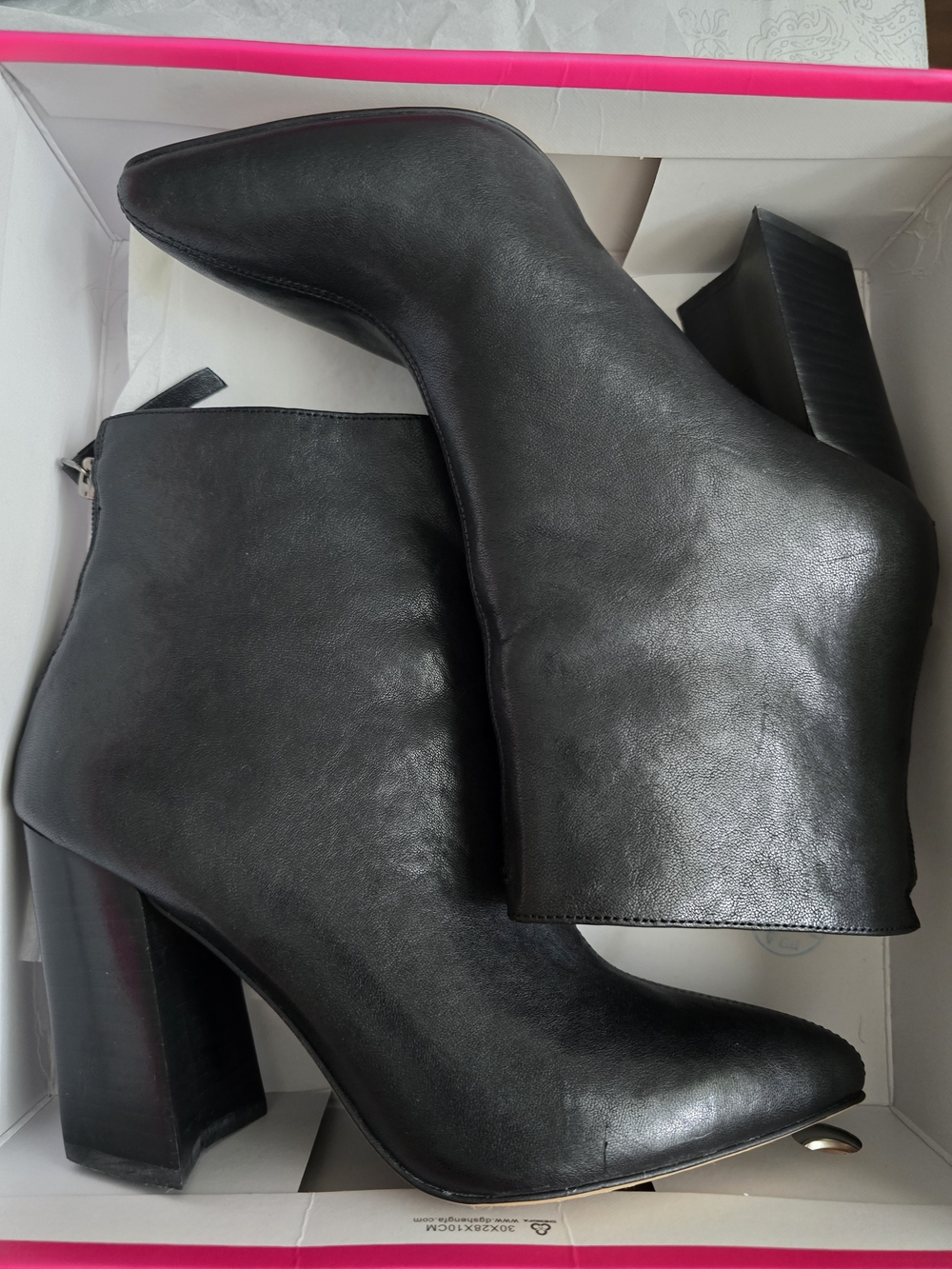 Black Women's Pointed Toe Block Heel Ankle Boots